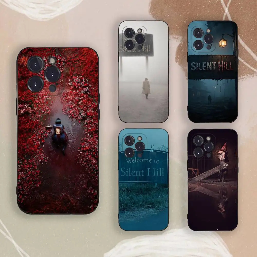 

S-Silent H-Hill Phone Case For iPhone 17,16,15,14,13,12,11,Pro,X,XS,Max,Plus Soft Black Cover