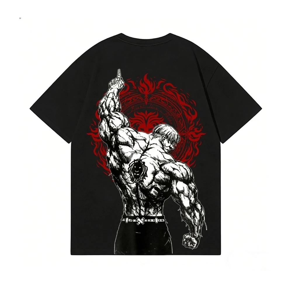 The Seven Deadly Sins Escanor Graphic T‑Shirt Men Women Summer Short Sleeve Casual Manga Printed Tee Top Harajuku Streetwear