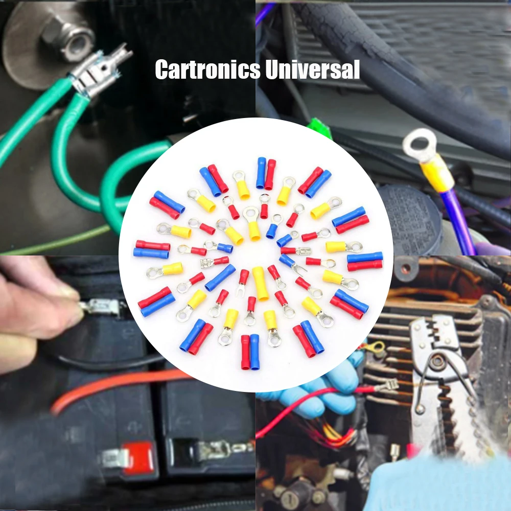 Insulated Cable Connector 280/480PCS Spade Butt Ring Lugs Fork Set Rolled Terminals Electrical Wire Crimp Assorted Kit