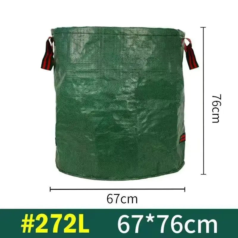 Bolsa Garedn resistente em pp preto-verde para coleção de folhas de jardim 67 * 76 cm