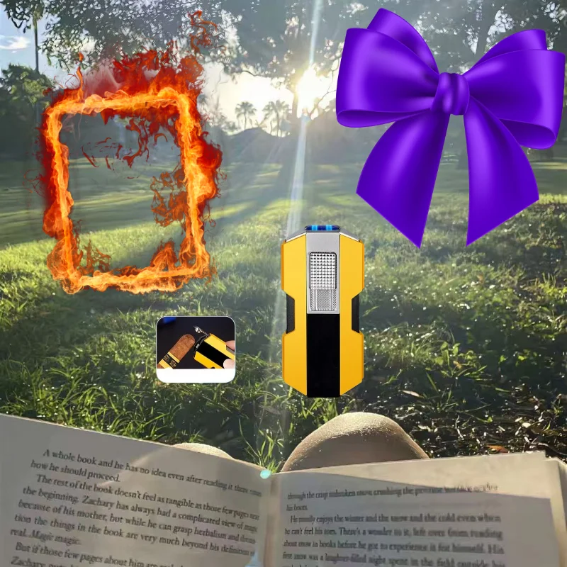 ولاعة غاز البوتان مزدوجة مستقيمة قاطعة السيجار النفاثة مع فتاحة ثقب نفخ مستقيم نفاثة عالية القوة النارية ولاعات السجائر