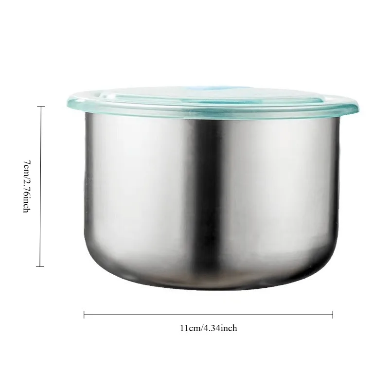 Round Leak-proof Lunch Box Stainless Steel Food Preservation Box Heat Resistant Sealed Food Storage Tank Kitchen Tableware