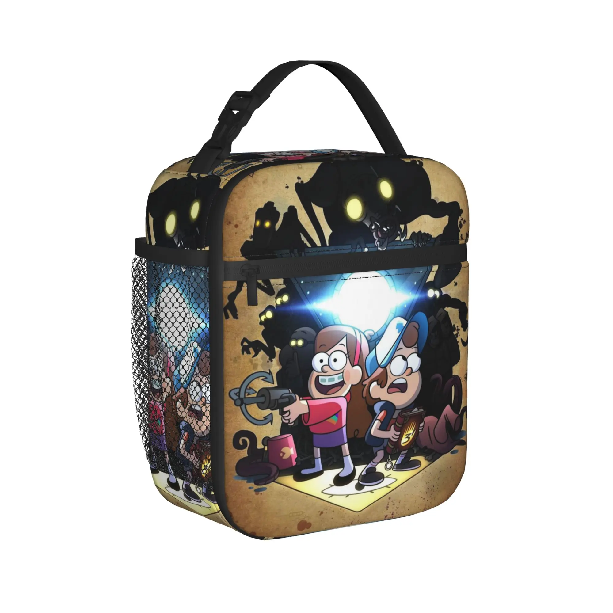 G-Gravity Falls Insulated Lunch Bags for Men Women  Food Bag Portable Thermal Cooler Lunch Boxes For School Office