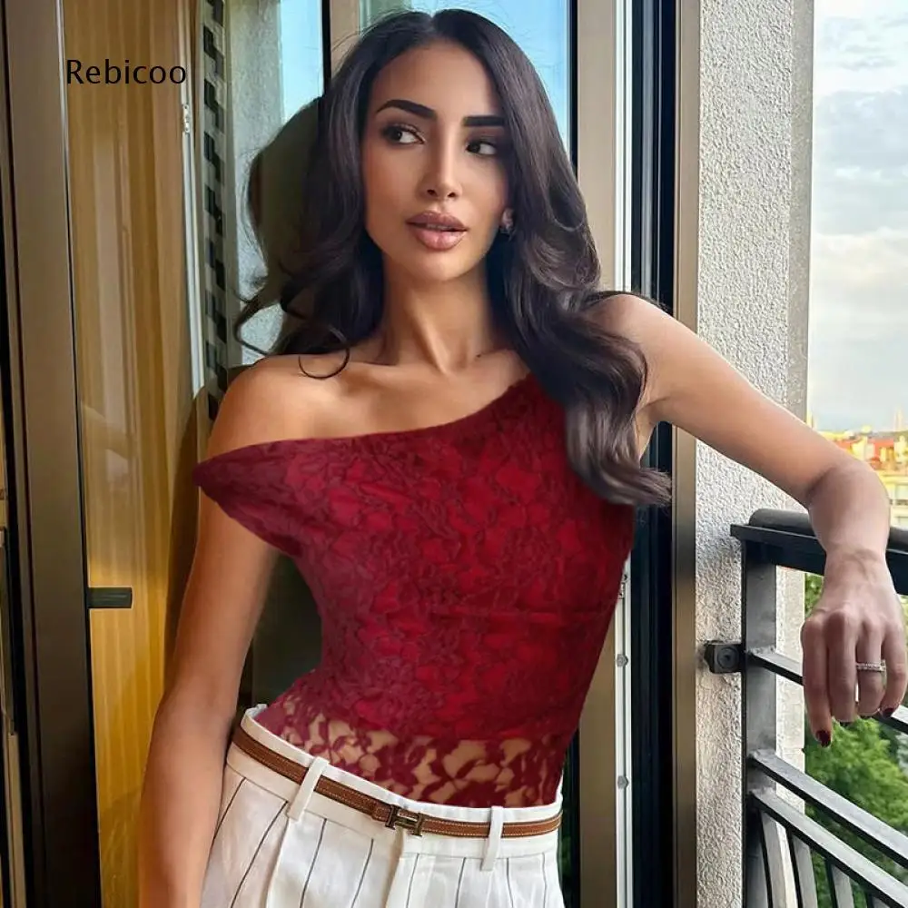 Strapless Lace Tube Top For Women Floral Pattern Slim Cropped Vest For Night Gathering And Different Occasion Outfits