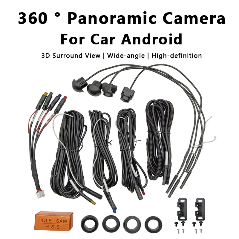 

360 Degree Car Camera Right Left Front Rear Panoramic Surround View AHD IP68 Waterproof For Android Auto Radio Night Vision