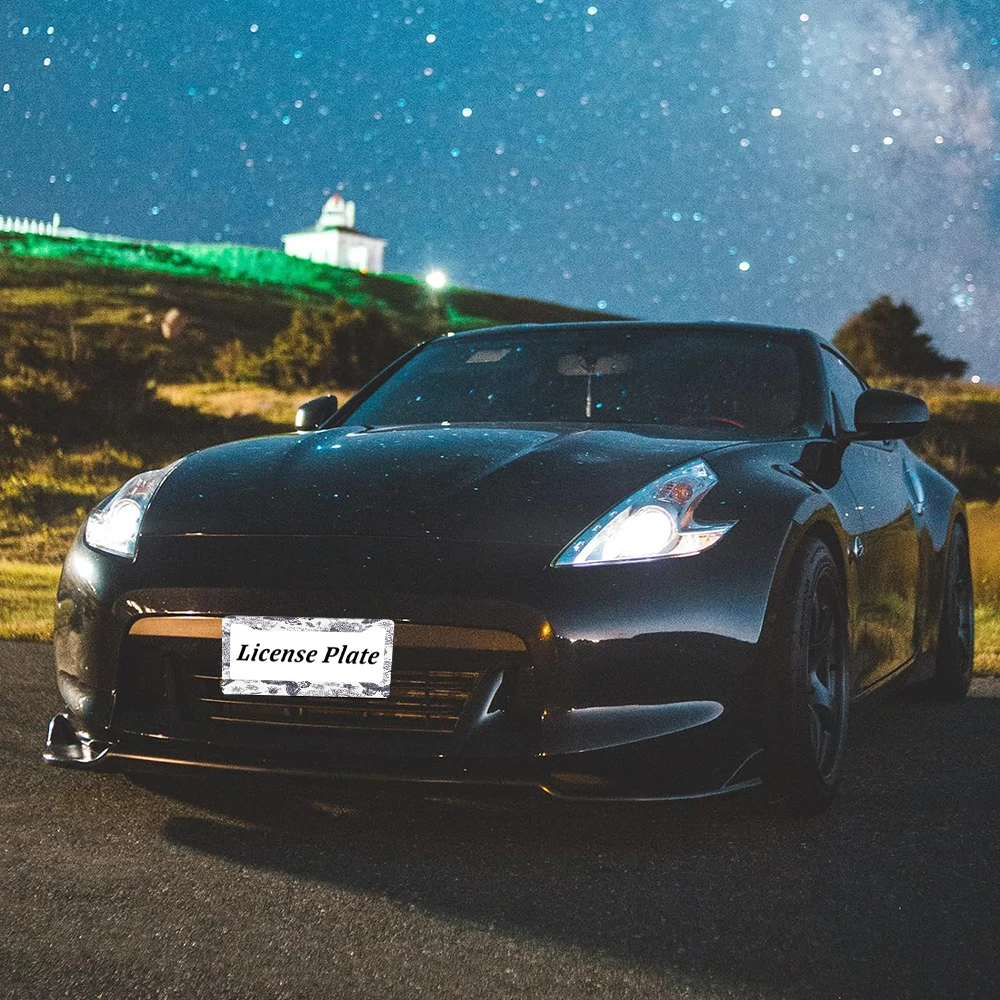 اكسسوارات السيارات الخارجية أبيض وأسود إطارات لوحة الترخيص فراشة الزهور العالمي الألومنيوم اكسسوارات السيارات #6