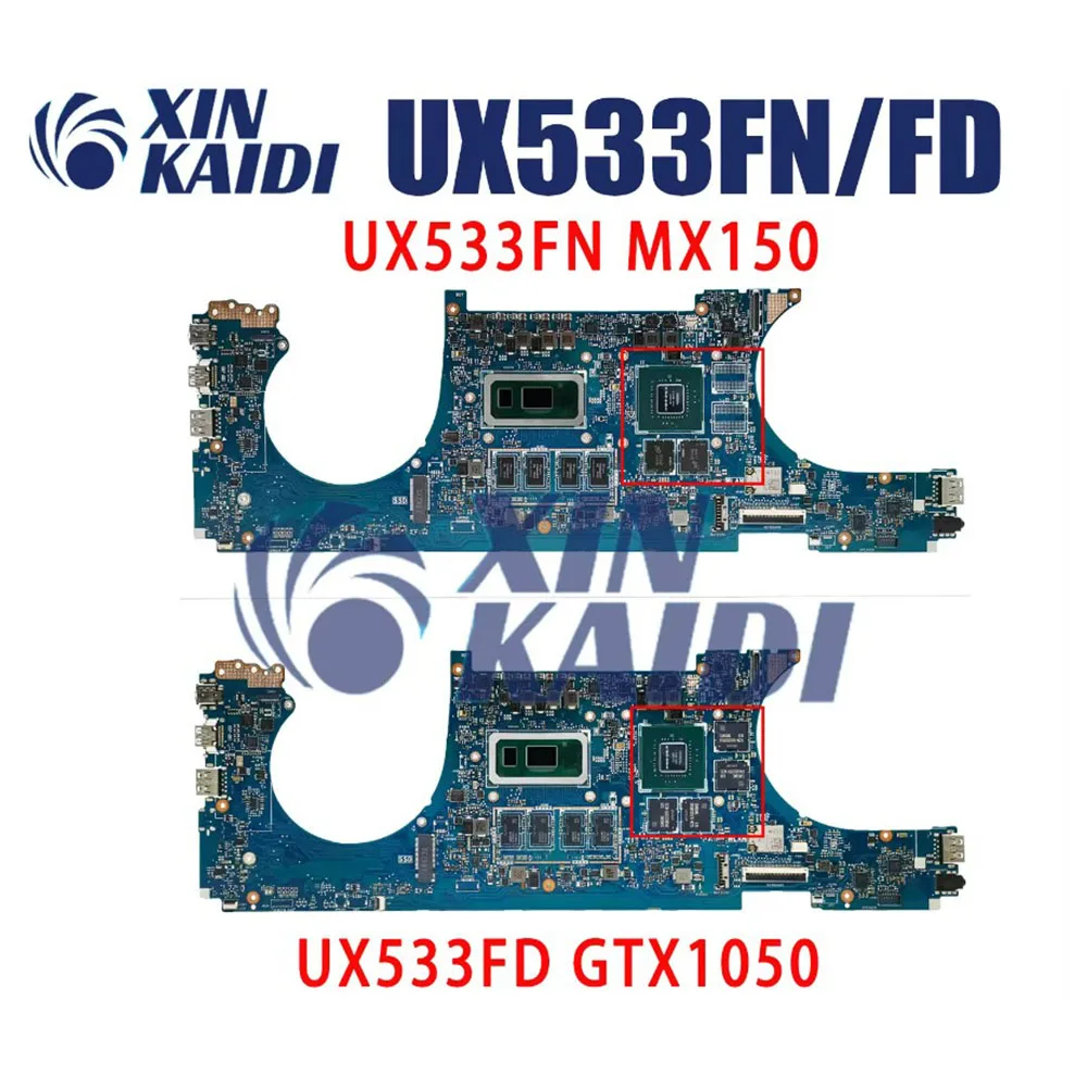 

Laptop Mother board For ASUS ZenBook UX533FD RX533F UX533FN U5300F Computer Mainboard I5 I7 8th CPU GTX1050 MX150 8GB 16G RAM