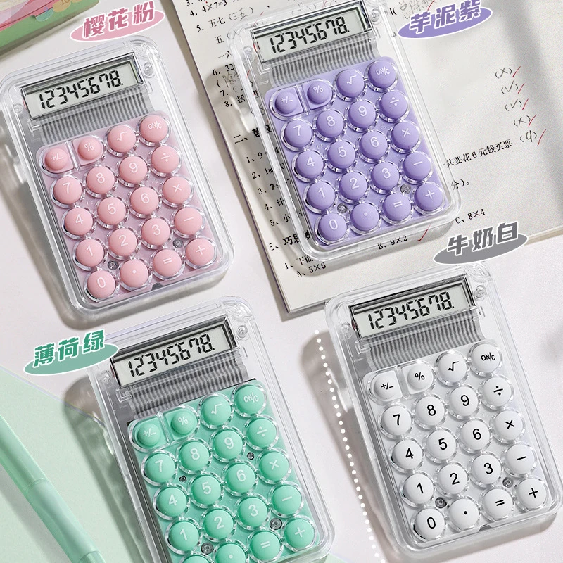 

4Pcs Cute Silent Calculator Mini Version Learning Auxiliary Small Portable Calculator Back To School Supplies Students/Finance
