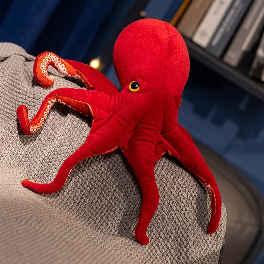 Simulated Octopus Plush Toys Stuffed Lifelike Sea Animal Dolls Red Octopus Marine Organism