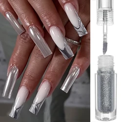 1 Bottle Super-Bright Metallic Nail Powder Gold Silver Mirror Pigment French Style Liner Dust Nail Art Decoration