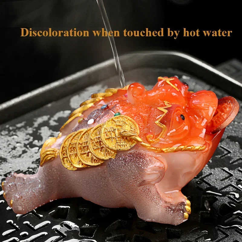 Color-changing tea pet ornaments Golden Toad cattle can raise tea pet tea ornaments ornaments