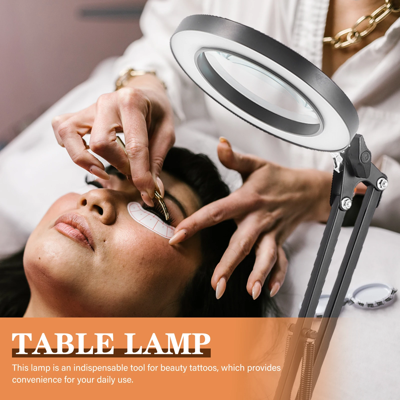

LED Magnifying Lamp Iron ABS Material Portable Design Small Size Desk Tattoos Beauty Student Dorm Night Reading Light