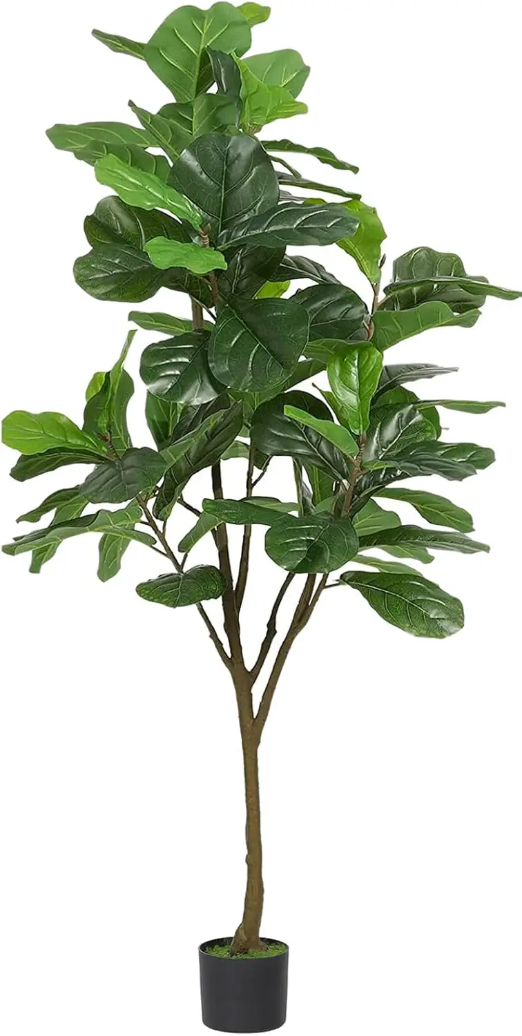 

Viagdo Artificial Fiddle Leaf Fig Tree 6Ft Tall 86 Decorative Faux Fiddle Leaves Fake Fig Silk Tree In Pot Artificial Tree For