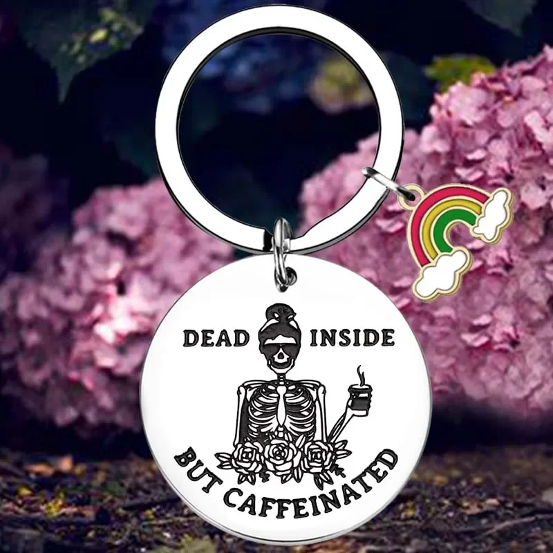 

Funny Skull Coffee Keychain Office Gifts Key Chain Pendant Jewelry Best Friend Coworker Christmas Birthday Valentines Day Gifts
