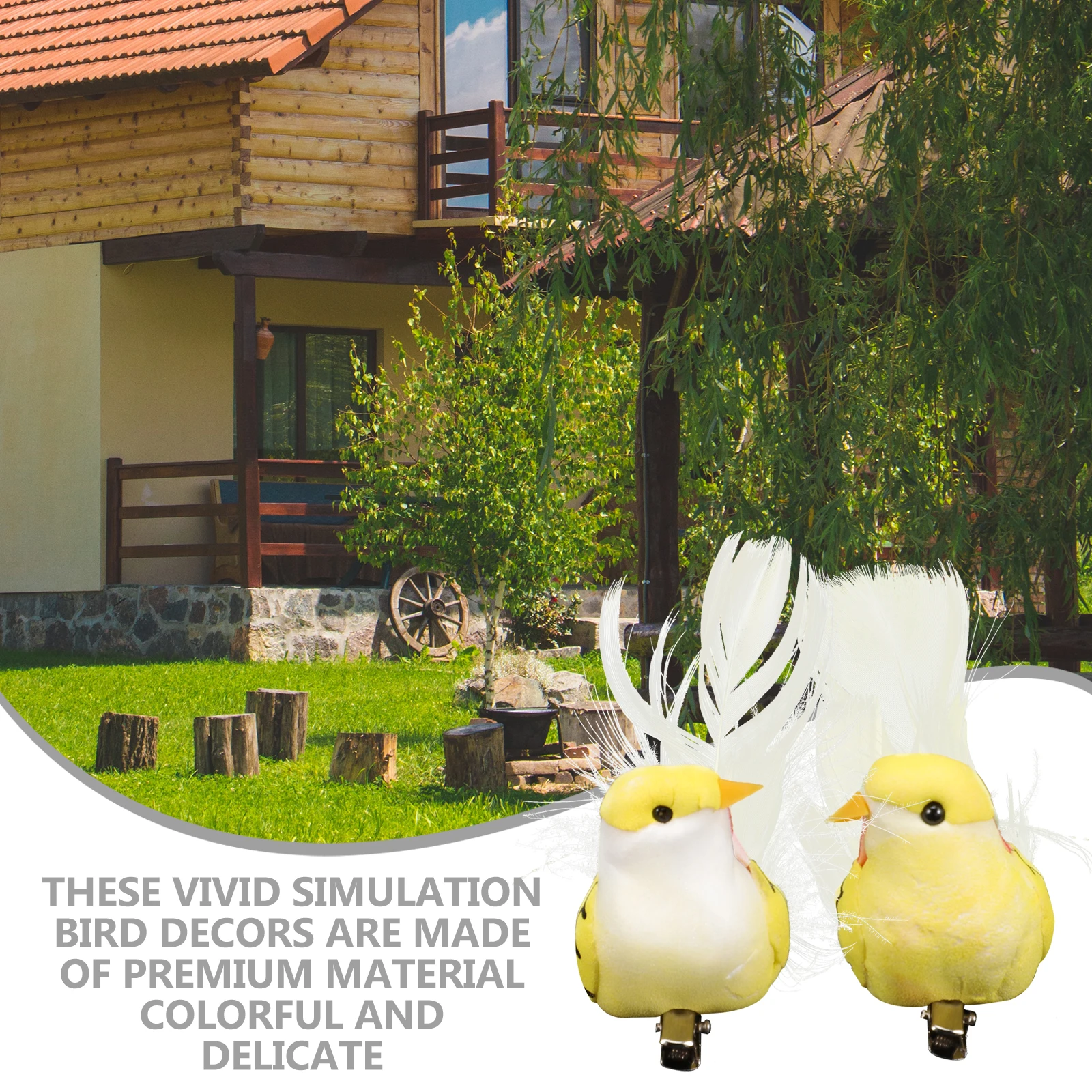 

2 Pcs Artificial Feathered Birds Foam Metal Decor Garden Yard Statue Lifelike Model Outdoor Tree Decoration Fake Bird naments
