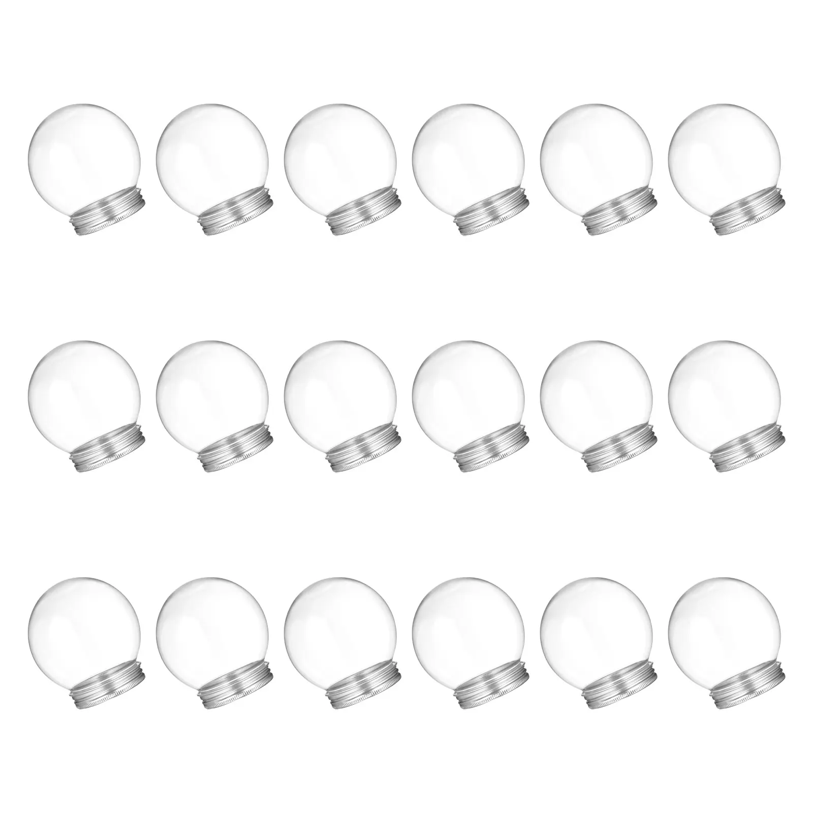 

18Pcs Snow Globes Clear Plastic Water Globes Screw Off Cap Leakproof Seal for DIY Christmas Snow Globe Craft Supplies