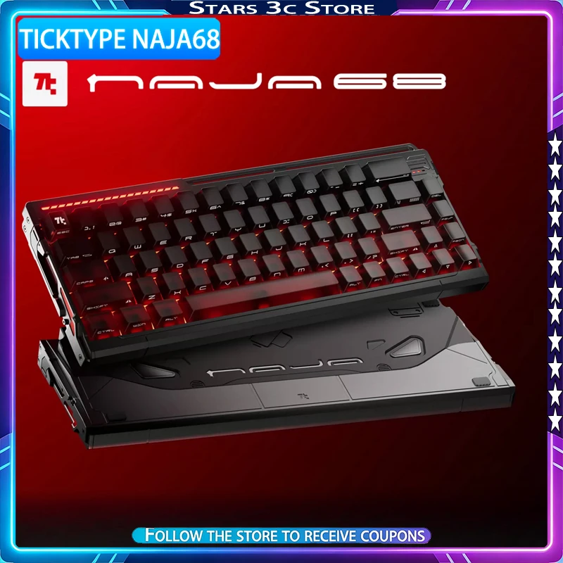 

Ticktype NAJA68 Magnetic Switch Keyboard Flagship Hall Effect Sensors Aluminum Alloy Case True 8kHz Low Latency Gaming Keyboard