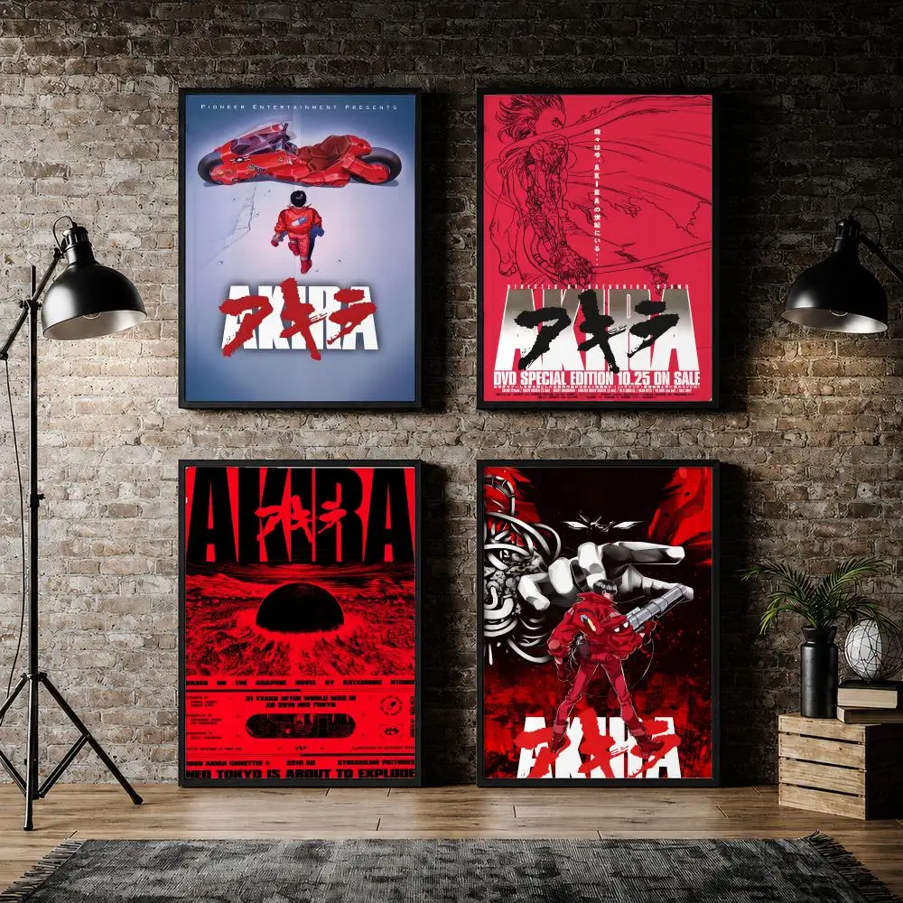 Anime A-AKIRA Neo-Tokyo Motorcycle Poster Pvc HD Peel and Stick Modern poster Home Office Living Room Dining Room Wall Decor