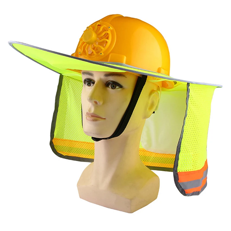 Summer Sun Shade Safety Hard Hat Neck Guard Helmet For Construction Workers Reflective Brim Reflective Hat Cover