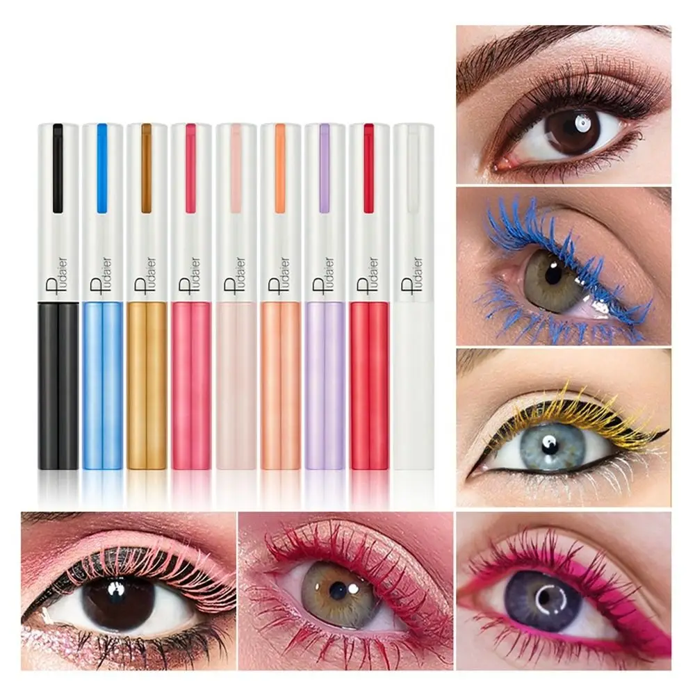 Ultra-fine Colorful Mascara Curling Thick Eyelash Extension Colorful Neon Eyelashes Fast Dry 9 Colors Festive Stage