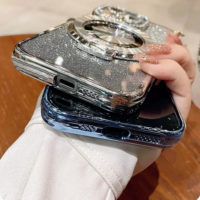 Samsung S24FE Case Luxury with bracket Glitter Case For Samsung Galaxy Note 20 Ultra 10 S24 S23 S22 S21 S10 S9 Plus Case Holder