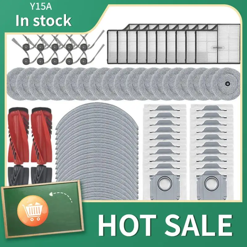 

Запасные части Y15A для Roborock Saros 10/S9 Maxv, ультра-мерный ролик, боковая щетка, фильтр Hepa, накладка для швабры, аксессуары для мешка для пыли