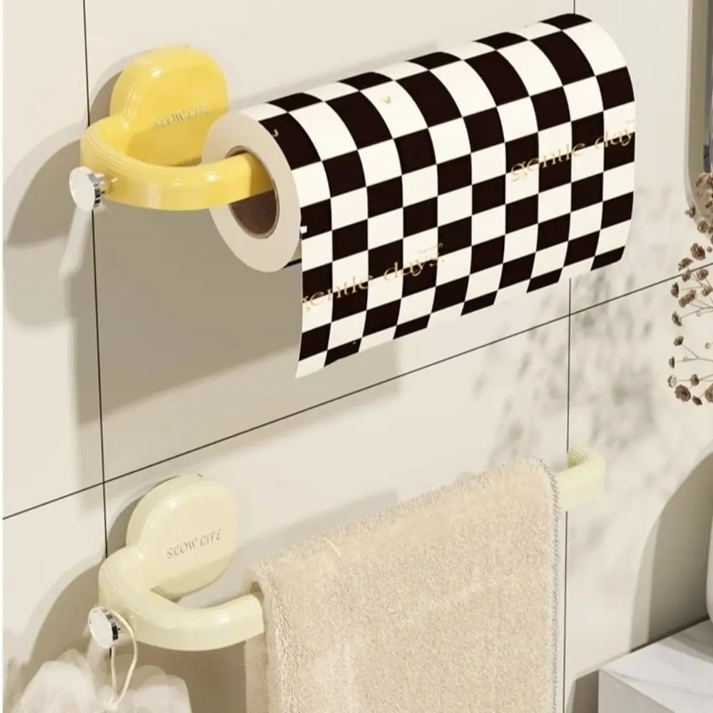 

Suction Cup Kitchen Paper Holder Wall Mounted Punch-Free Towel Rack No Punching Vacuum Adsorption Tissue Dispenser