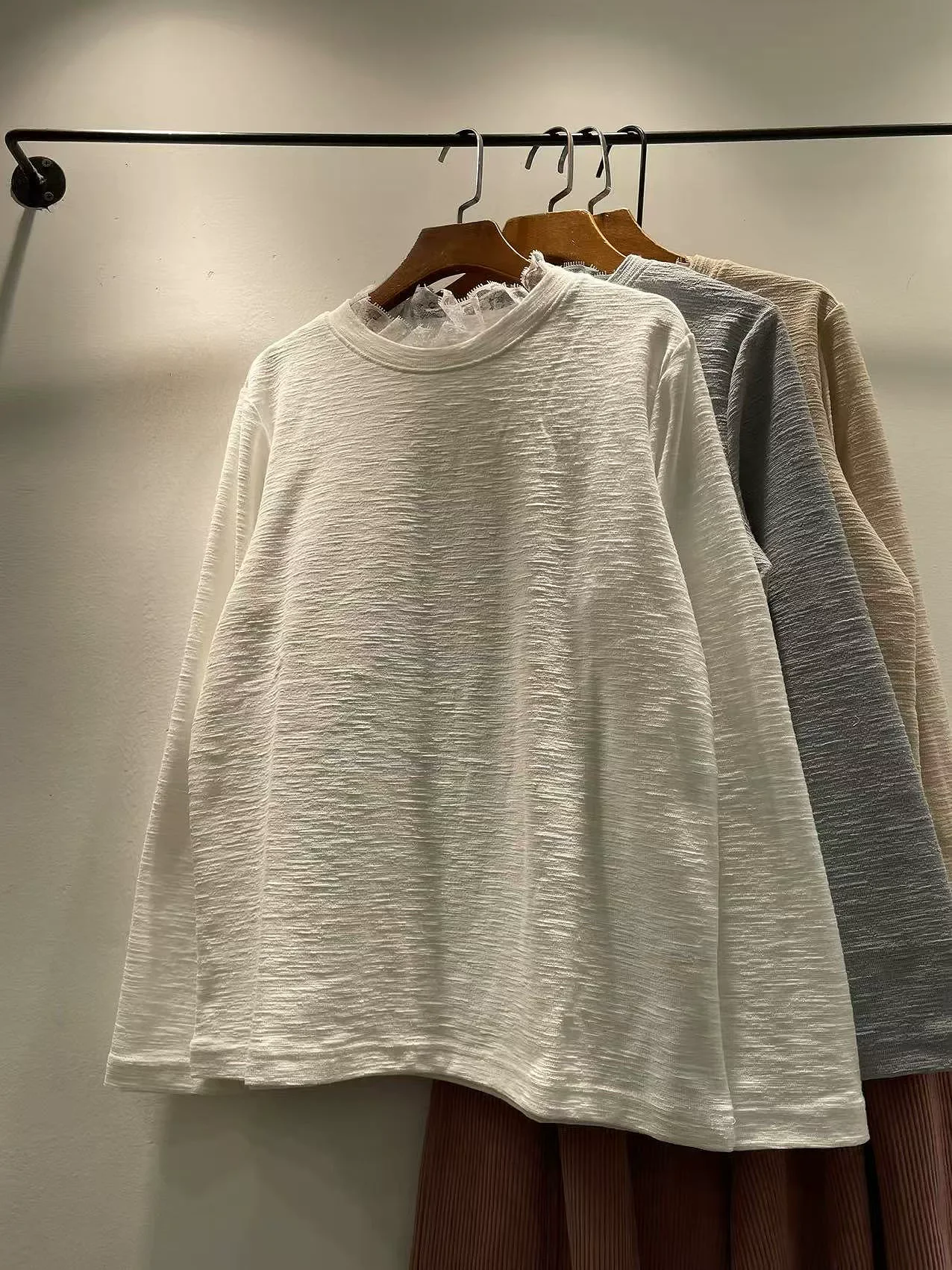 

2026 однотонные рубашки с длинными рукавами из чистого хлопка и кружевным воротником для женщин, зимние рубашки на подкладке, модные японские модные мягкие милые рубашки