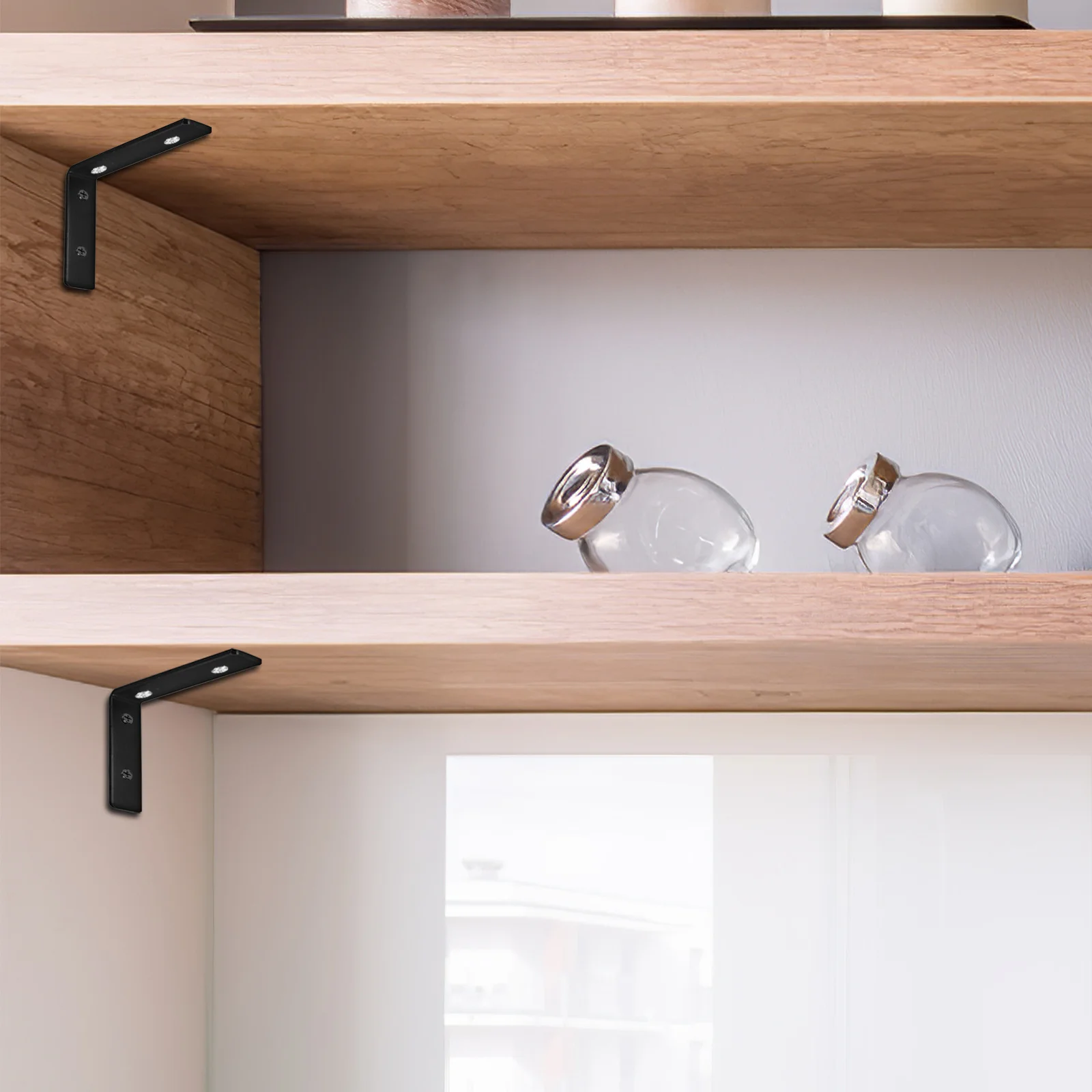 

2 pcs L Shaped Bracket Wall Brackets For Shelves Heavy Duty Shelf Support Angle Bracket For Wood Floating Shelf Hardware Metal
