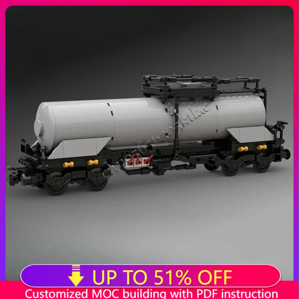 

352PCS MOC city 4 axles Freight wagon Cargo Train Tanker Car model DIY creative ideas technology Child Toy Assembly Puzzle Gift