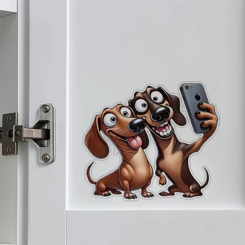Funny Humorous Dachshund Wall Sticker Toilet Lid Stickers,Bedroom Entrance Living Room Porch Home Decora Waterproof Decals TM24