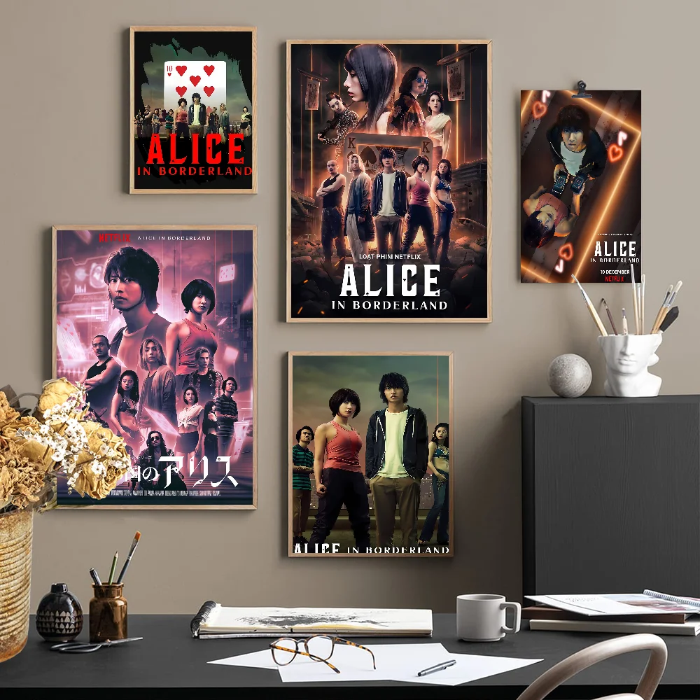 Alice In Borderland DIY Sticky Poster Waterproof Paper Sticker Coffee House Bar Home Decor