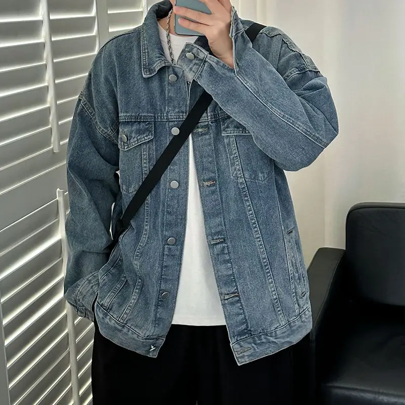 

Blue Denim Jaet Men's Autumn Winter Loose Fit Faion Workwear Sle Retro Korean Version New 2025 Model Casual Coat