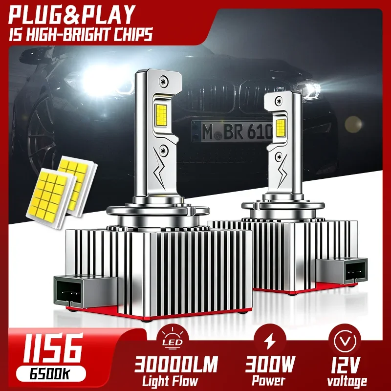 2PCS D1S D2S D3S D4S D8S Xenon LED Headlight HID Conversion Kit CANBUS Double Sided CSP Chip 6500K White Plug&Play Car Headlamp