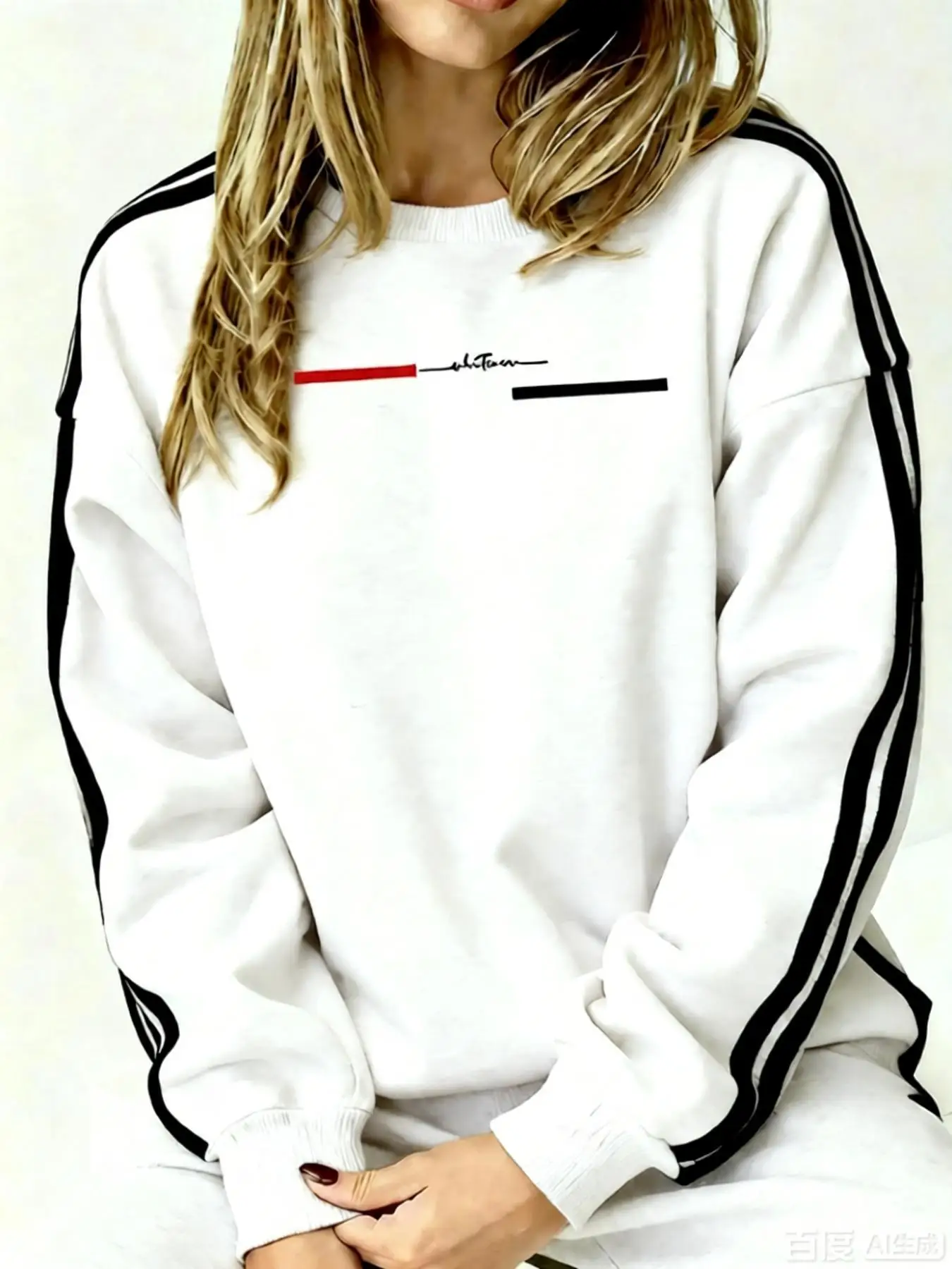 Women's autumn and winter loose casual comfortable cartoon tiger print plus velvet long sleeved round neck hoodie pullover