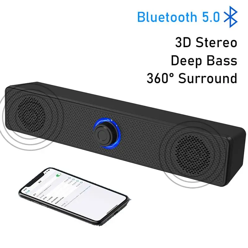 2023 NEW Bluetooth 5.0 Speaker 360 ° Surround Subwoofer Home Theater System 3D Stereo Bass Wired Speaker 3.5mm Audio Hot Sale