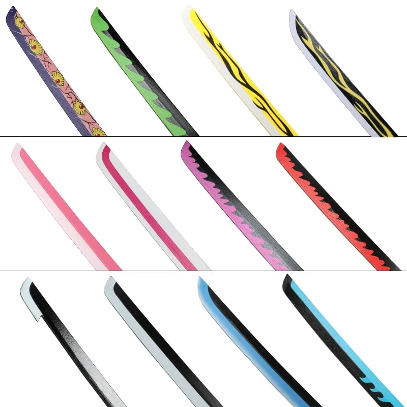104cm Demon Slayer Katana Sword Kimetsu no Yaiba Wooden Cosplay Anime Weapon Sword Toy Katanas with Display Stand and Belt