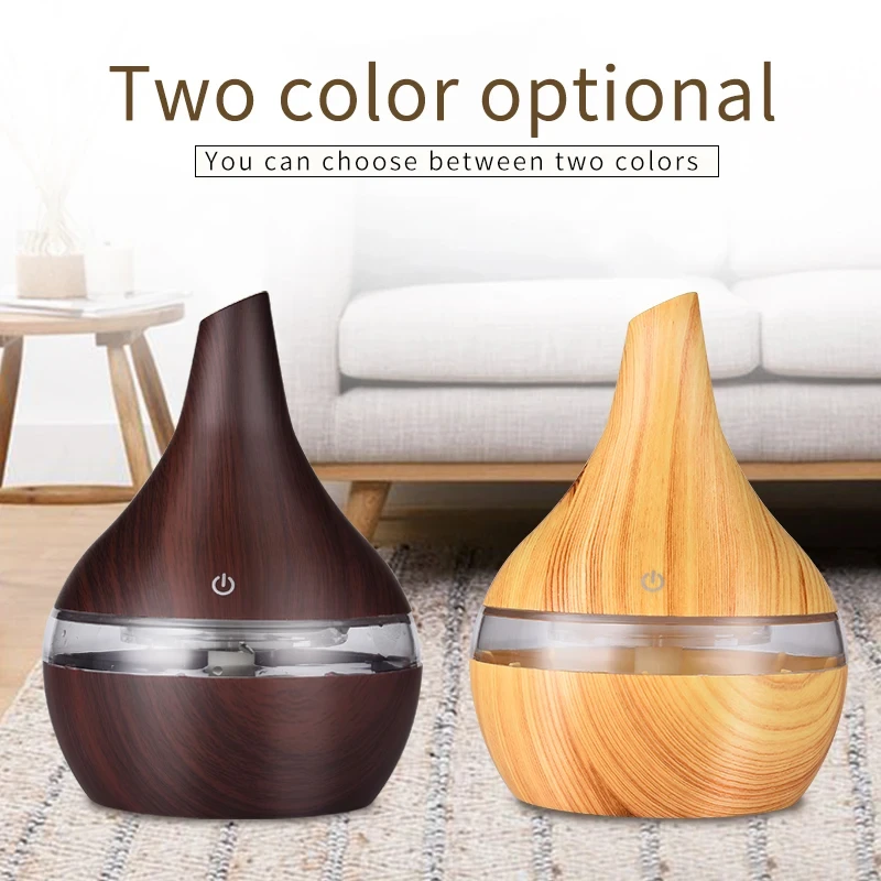 UKKUER Humidifier Electric Aroma Air Diffuser Wood Ultrasonic Air Humidifier Essential Oil Aromatherapy Cool Mist Maker For Home