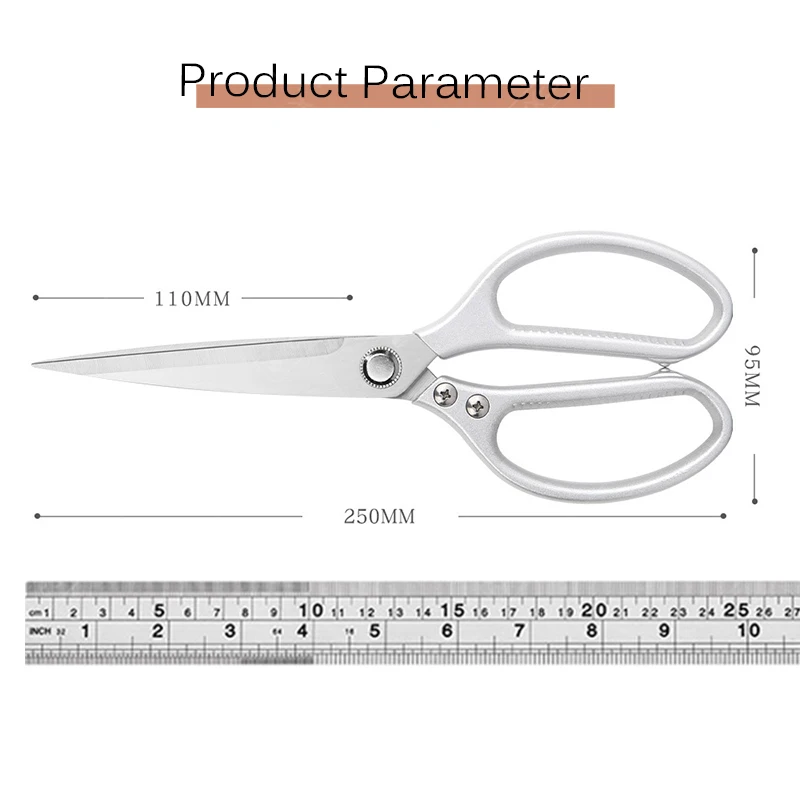 Professional Kitchen Powerful Scissors Japanese Chicken Bone Scissors Stainless Steel Fish Scale Scissors Cutting Knife