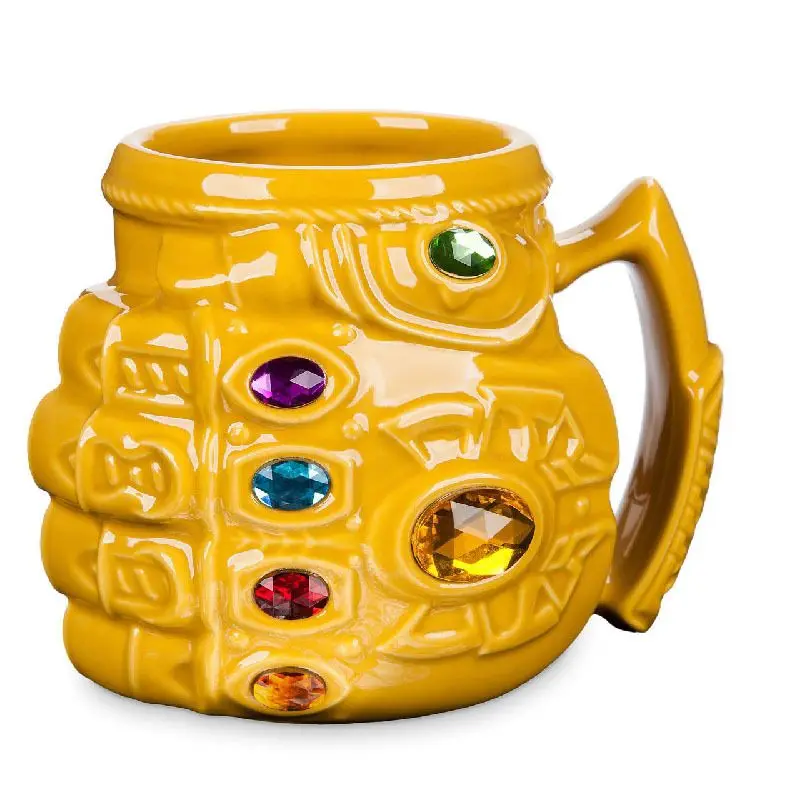 MarvelAnime Avengers Thanos Fashion Peripheral Personality Water Cup Infinity Gloves Gem Ceramic Cup Large Capacity Creative Mug