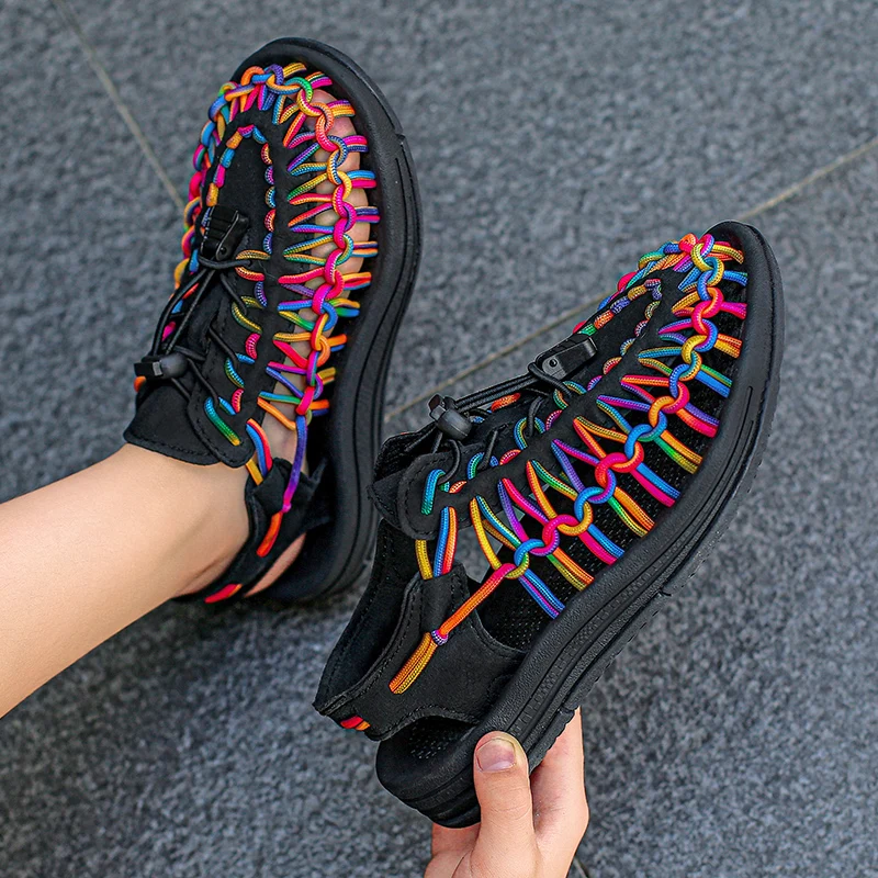 YUYIN Designer Summer Handmade Weave Sandals for Kids Outdoor Girls Wading Casual Shoes Boys Trekking Slippers Beach Sneakers
