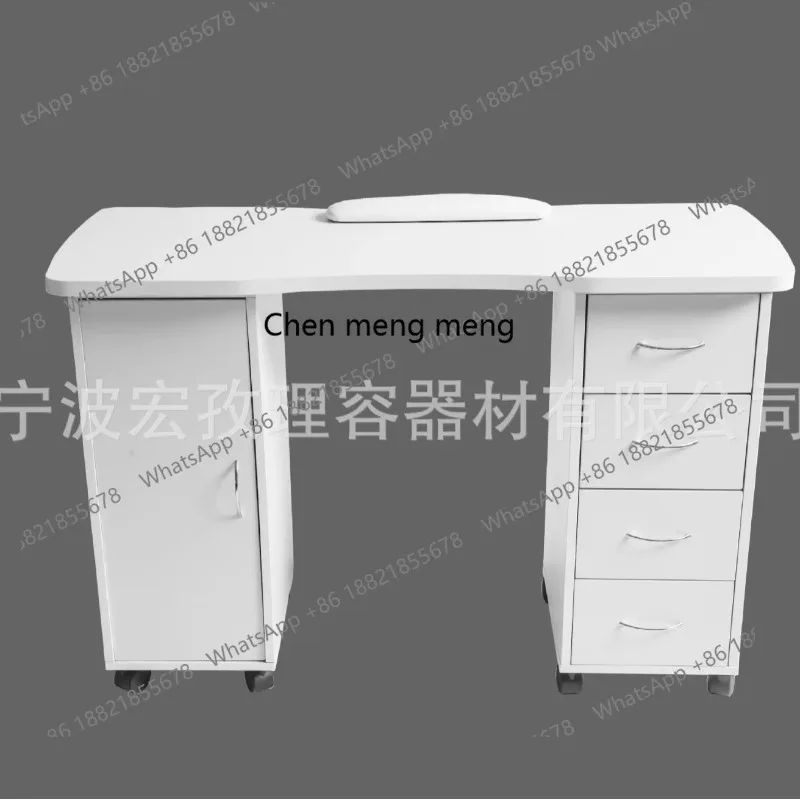 طاولة مانيكير سوداء A50 قابلة للإزالة مع تطريز وشم مانيكير بعجلة عالمية #3