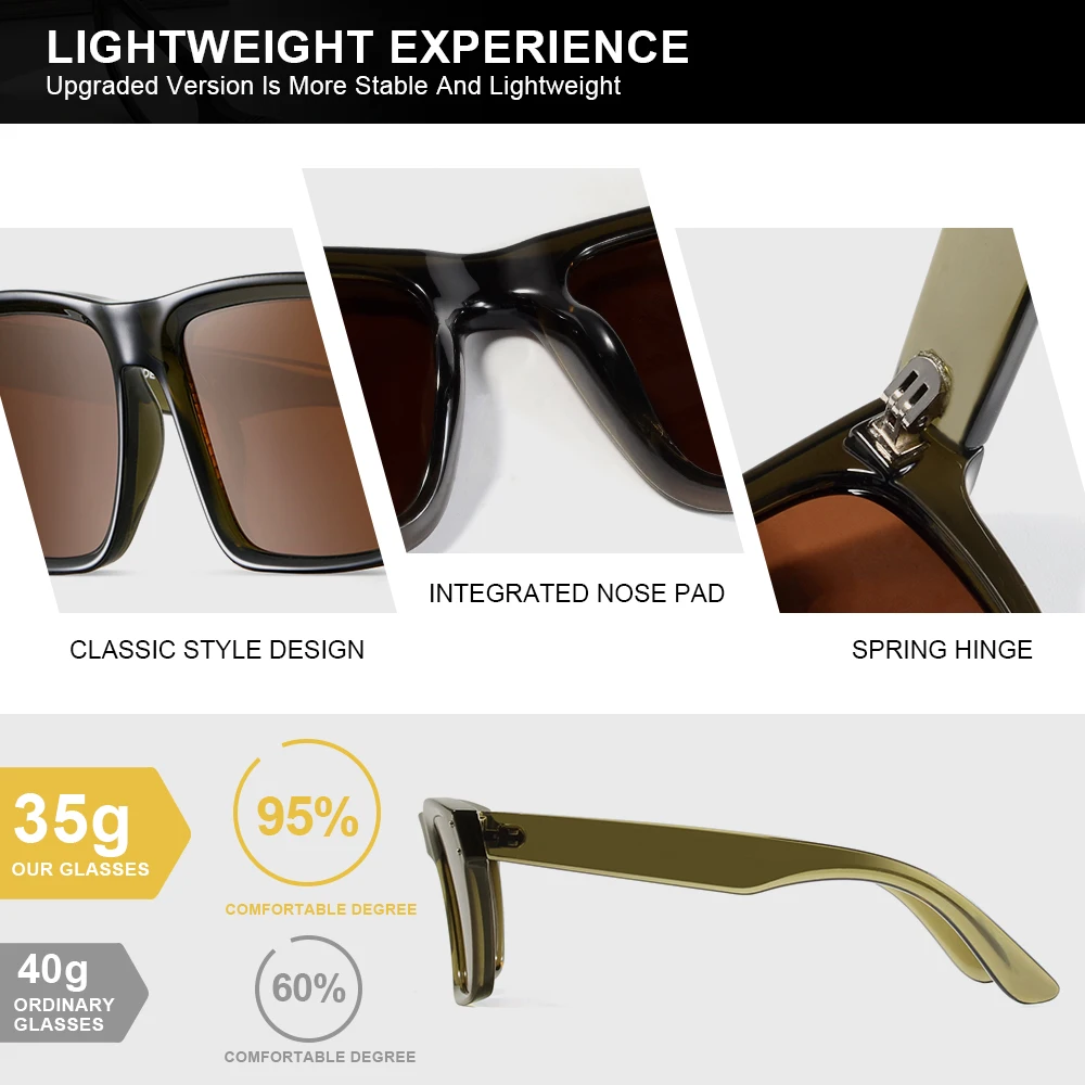 CRIXALIS Vollformat-Sonnenbrille für Herren, formelle Anlässe und Alltag, Angeln, Golf, Laufen, Outdoor-Brille, entspiegelt, UV400 – Detail 3