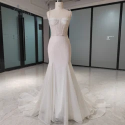 Abito da sposa a sirena brillante di alta qualità Design originale stile sposa America ed europa