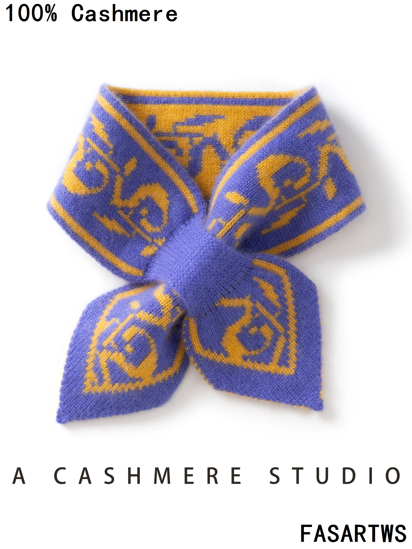 

FASARTWS High Quality 100% Cashmere Scarf Exquisite Jacquard Scarf Decorative Scarf Warm Knitted Ladies' Scarves Are Fashionable