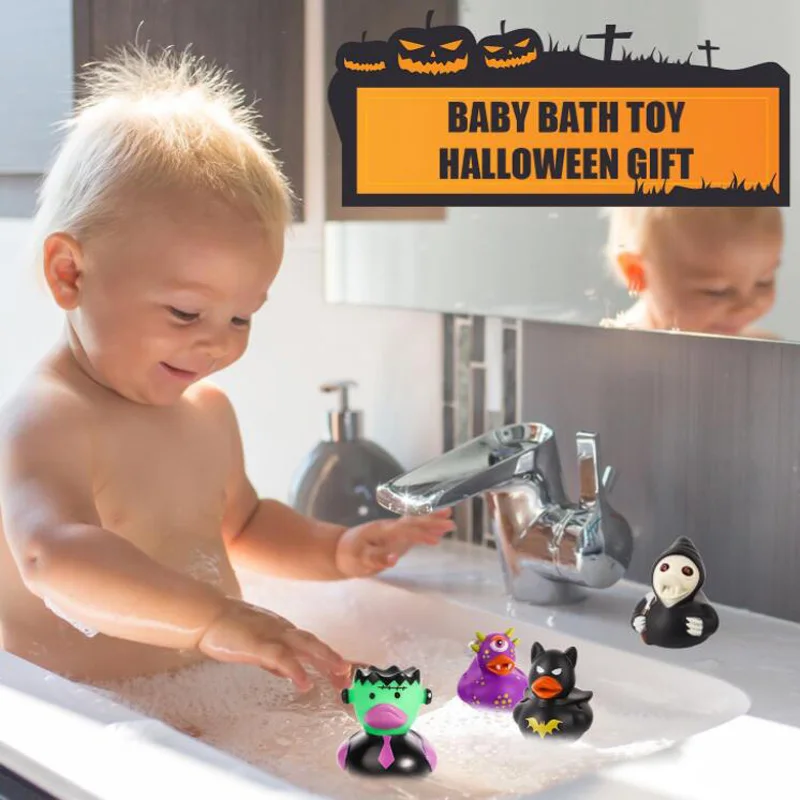 9/15pcs Halloween Rubber Ducks 2 Inch Assorted Halloween Themed Rubber Duck Baby Bath Toys Decoration for Halloween Party