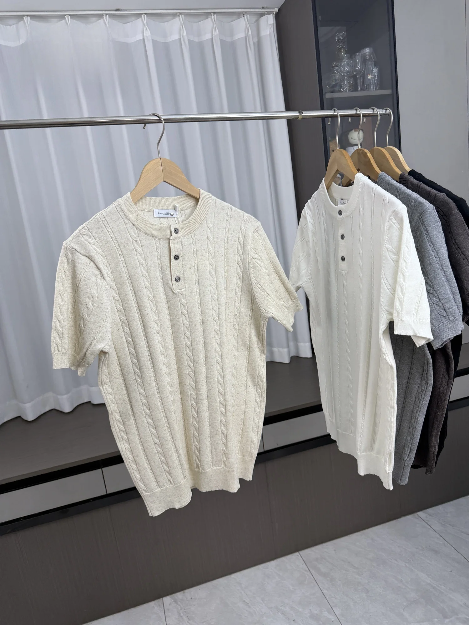 

Удобная мягкая трикотажная повседневная футболка с коротким рукавом для мужчин: весенняя городская мода, дышащая, приятная к телу, в стиле H-Sle