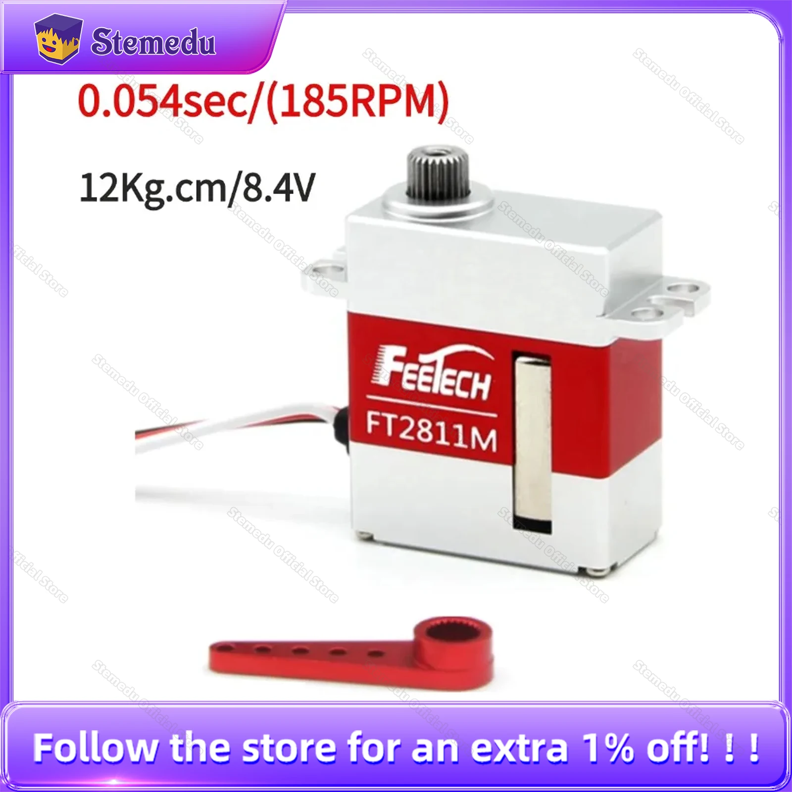 Feetech FT2811M 8.4V 12kg Coreless 0.054s HV Full Metal 180 Angle Digital Servo For TRX4MT trx4m 1/18 RC Car Crawler Airplane