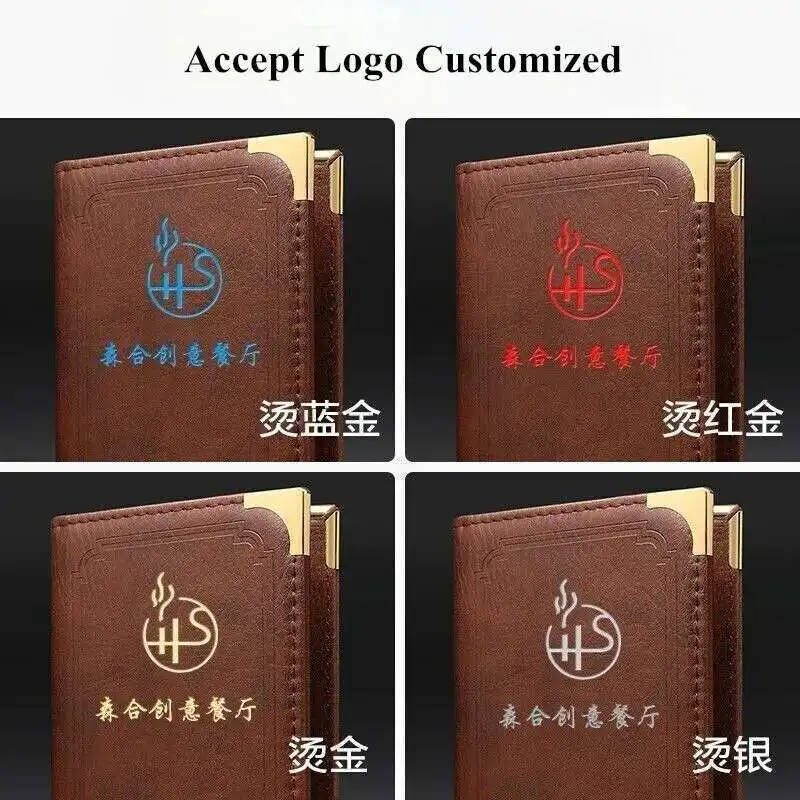1PCS PU Leather Server Book Organizer Restaurant Guest Check Presenters Card Holder Menu Bill Receipt Holder Folder Sign Holder image 6