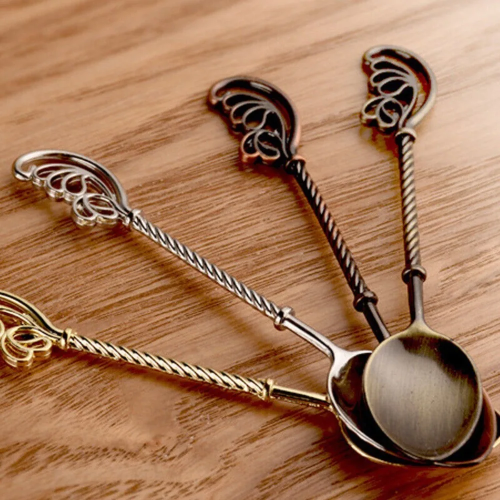New Vintage Alloy Coffee Spoon Tableware High-quality Stirring Spoons Elegant Mirror polished Teaspoon